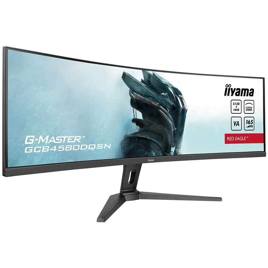 Iiyama G-MASTER Red Eagle GCB4580DQSN-B1LED monitor gaming curved 45" (44.5" viewable) 5120 x 1440 Dual Quad HD @ 165 Hz VA 450 cd/m² 3000:1 HDR400 0.8 ms 2xHDMI DisplayPort speakers black matte GCB4580DQSN-B1 Slika 2