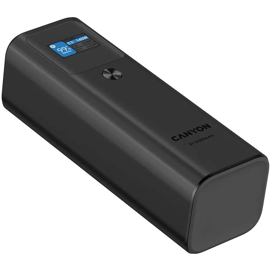 CANYON power bank PB-2010 TFT 27000 mAh 97.2Wh PD140W QC 3.0 Dark Grey Slika 5