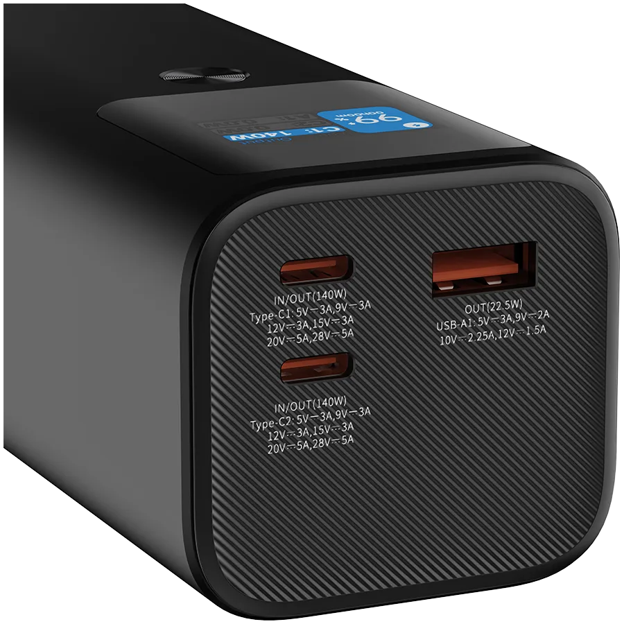 CANYON power bank PB-2010 TFT 27000 mAh 97.2Wh PD140W QC 3.0 Dark Grey Slika 6