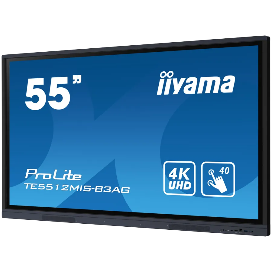 The TE5512MIS-B3AG is an exceptional 4K UHD interactive display designed by iiyama to enhance collaboration, communication, and engagement. With key features like Zero Airgap LCD screen eliminating parallax, PureTouch-IR, iiWare 10 with Android 11. Slika 3