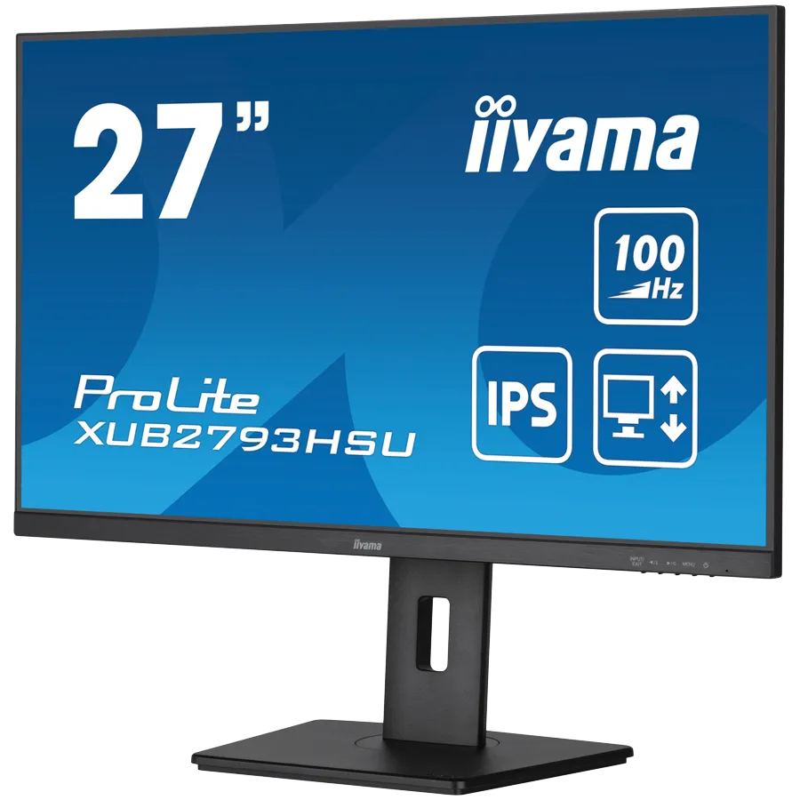 IIYAMA Monitor LED XUB2793HSU-B6 27" IPS 1920 x 1080 @100Hz 16:9 250 cd/m² 1000:1 1ms HDMI DP USB Hub HAS+PIVOT Slika 3
