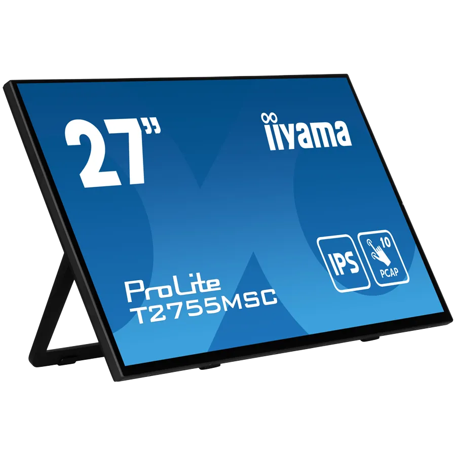 Iiyama ProLite T2755MSC-B1 - LED monitor27" touchscreen 1920 x 1080 Full HD (1080p) @ 60 Hz IPS 400 cd/m² 1000:1 5 ms HDMI DisplayPort speakers black matte Slika 2