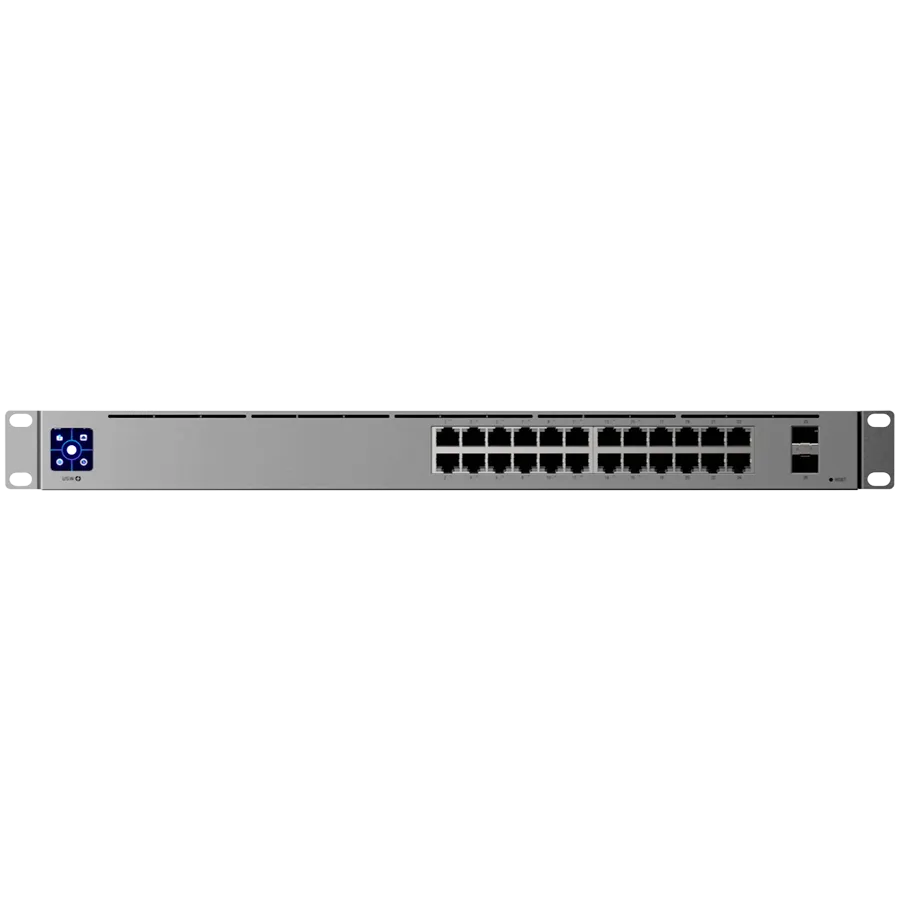 Ubiquiti 24-port, Layer 3 Etherlighting™ switch, 8 х 2.5 GbE PoE++ ports, 16 х GbE RJ45 ports including (8) PoE+ and (8) PoE++, 2 х 10G SFP+ ports Slika 1