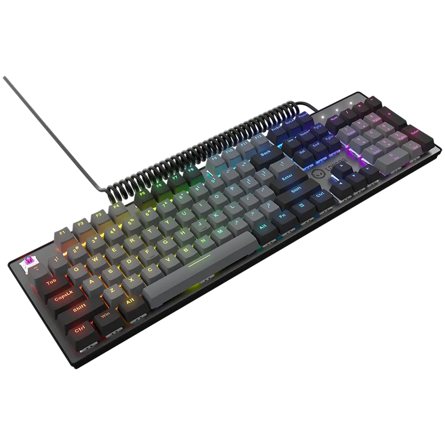 LORGAR Azar 514, Wired mechanical gaming keyboard, RGB backlight, 1680000 colour variations, 18 modes, keys number: 104, 50M clicks, linear dream switches, spring cable up to 3.4m, ABS plastic+metal, magnetic cover, 450*136*39mm, 1.17kg, black, EN layout Slika 4