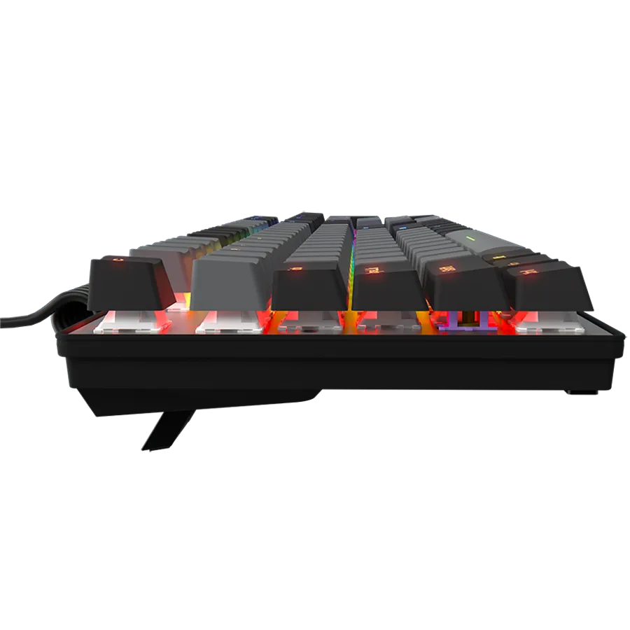 LORGAR Azar 514, Wired mechanical gaming keyboard, RGB backlight, 1680000 colour variations, 18 modes, keys number: 104, 50M clicks, linear dream switches, spring cable up to 3.4m, ABS plastic+metal, magnetic cover, 450*136*39mm, 1.17kg, black, EN layout Slika 5