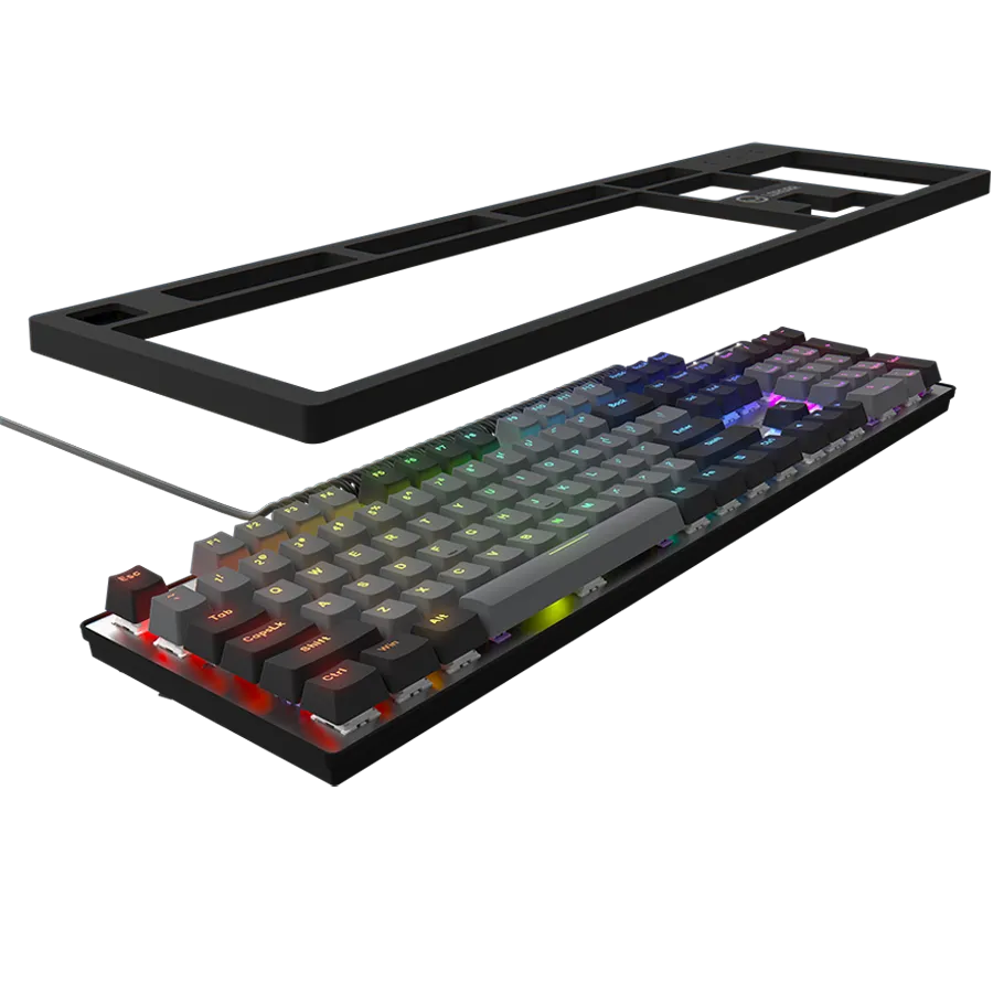 LORGAR Azar 514, Wired mechanical gaming keyboard, RGB backlight, 1680000 colour variations, 18 modes, keys number: 104, 50M clicks, linear dream switches, spring cable up to 3.4m, ABS plastic+metal, magnetic cover, 450*136*39mm, 1.17kg, black, EN layout Slika 6