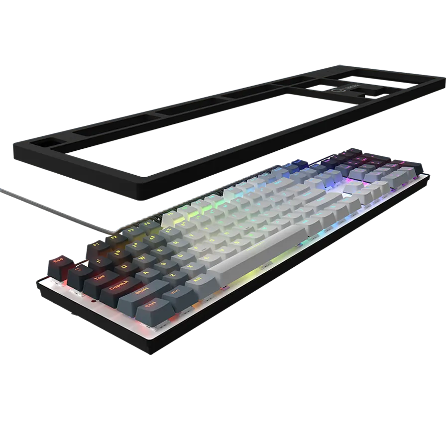 LORGAR Azar 514, Wired mechanical gaming keyboard, RGB backlight, 1680000 colour variations, 18 modes, keys number: 104, 50M clicks, linear dream switches, spring cable up to 3.4m, ABS plastic+metal, magnetic cover, 450*136*39mm, 1.17kg, white, EN layout Slika 6