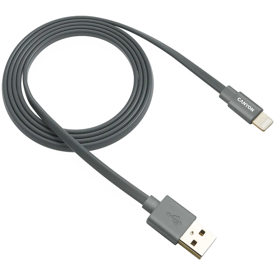 CANYON cable MFI-2 Lightning 12W 1m Dark Grey Slika 1