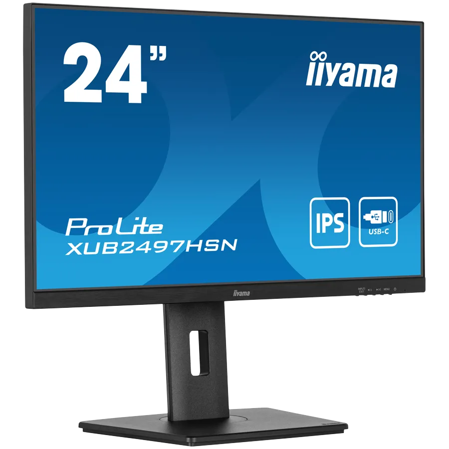 IIYAMA Monitor LED XUB2497HSN-B1 24" IPS 1920 x 1080 @100Hz 16:9 250cd 1300:1 1ms HDMI DP DO Out USB Hub, USB Type C 65W RJ45 height, swivel, tilt, pivot (rotation both sides) Slika 2