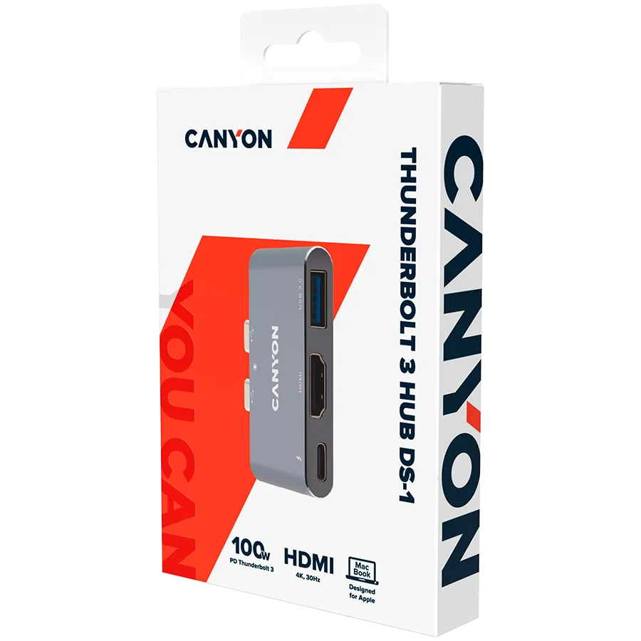 CANYON hub DS-1 3in1 Thunderbolt 3 Space Grey Slika 4