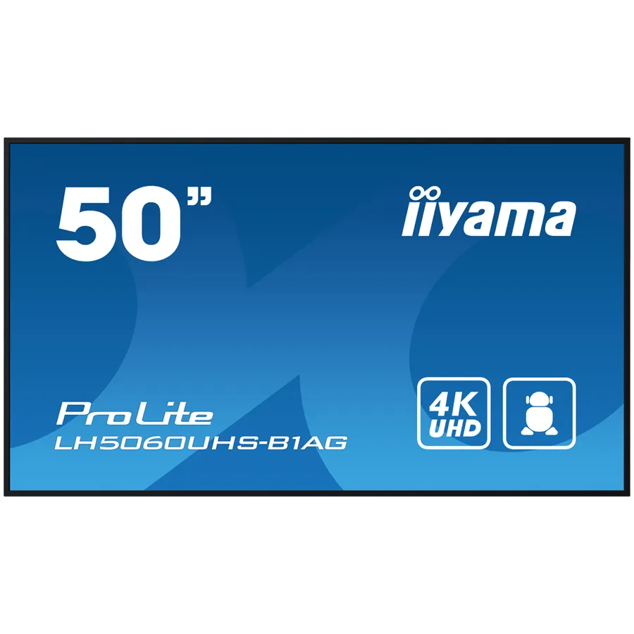IIYAMA LFD LH5060UHS-B1AG 50" 4K UHD professional digital signage 3840x2160 16:9 500 cd/m² 1200:1 8ms Android 11 OS, iiSignage², FailOver, EShare landscape, portrait Slika 1