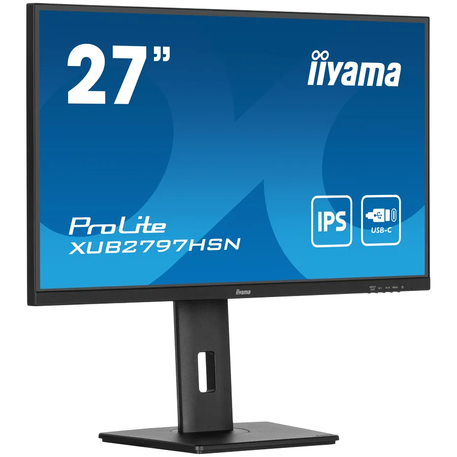 IIYAMA Monitor LED XUB2797HSN-B1 27" IPS 1920 x 1080 @100Hz 16:9 250 cd/m² 1ms HDMI DP DP out USB Hub 1 x USB Type C 65W RJ45 LAN height, swivel, tilt, pivot (rotation both sides) Slika 2