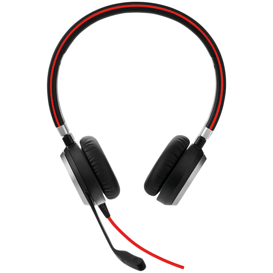 JABRA EVOLVE 40 UC Stereo USB Headband, Noise cancelling, USB and 3.5 jack connectivity, with mute-button and volume control on the cord, Busylight , Discret boomarm Slika 1