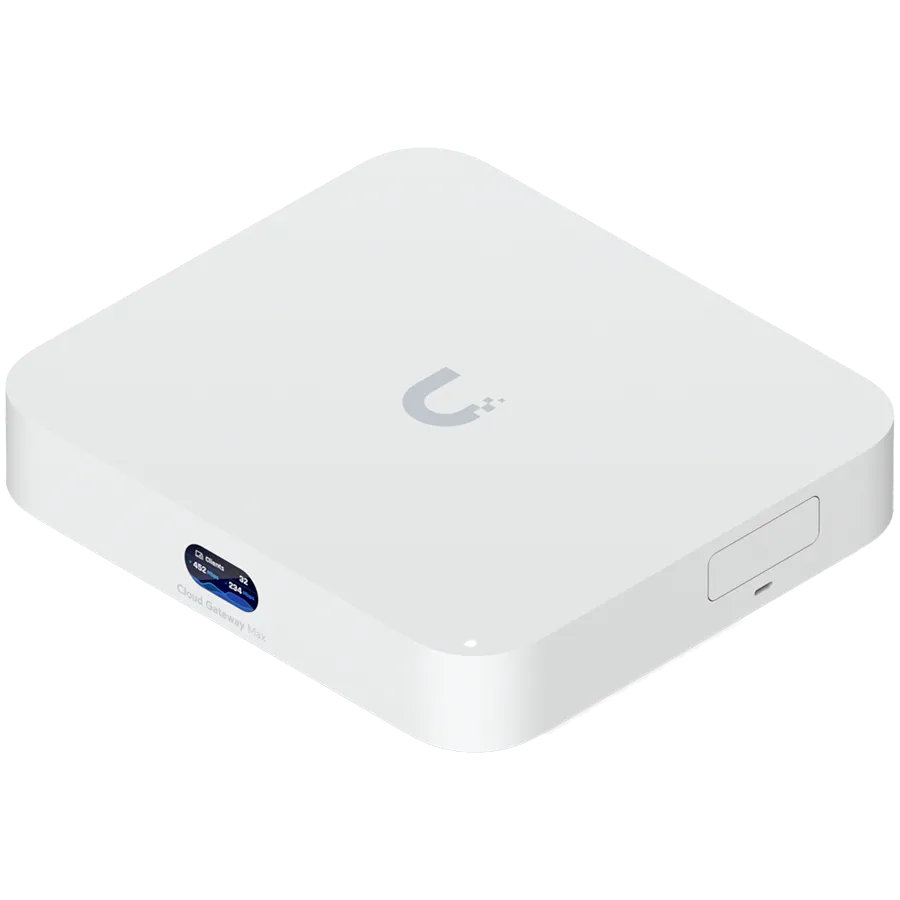 Ubiquiti UCG-MAX-EU Compact 2.5G Cloud Gateway with 30+ UniFi device / 300+ client support, 1.5 Gbps IPS routing, and selectable NVR storage, 1.5 Gbps routing with IDS/IPS, 512 GB NVMe SSD storage for NVR Slika 1