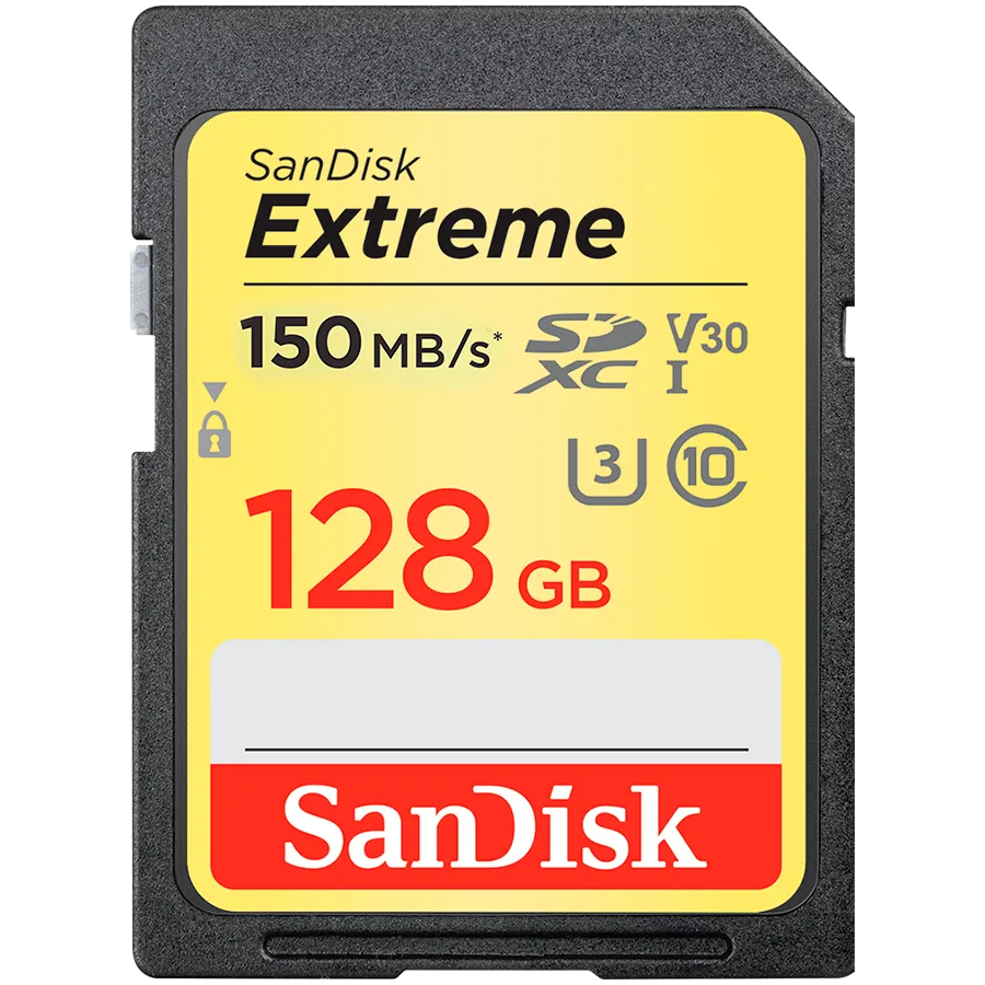 SANDISK Extreme 128GB SDXC Memory Card + 1 year RescuePRO Deluxe up to 180MB/s & 90MB/s Read/Write speeds, UHS-I, Class 10, U3, V30 Slika 1