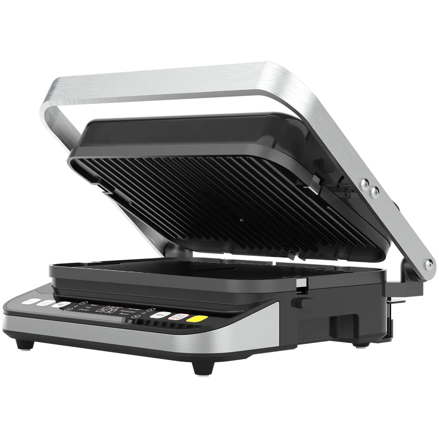 AENO ''Electric Grill EG5: 2000W, 2 heating modes - Lower Grill, Both Grills, 6 preset programs, Defrost, Max opening angle -180°, Temperature regulation, Timer, Removable double-sided plates, Plate size 320*220mm'' Slika 1