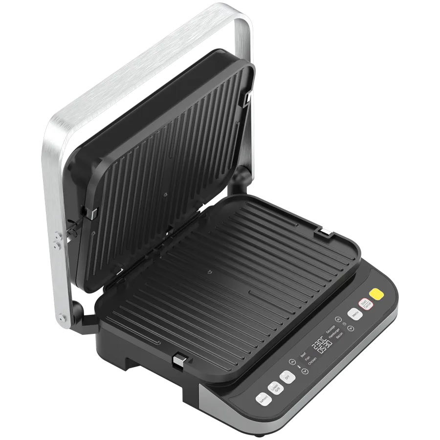 AENO ''Electric Grill EG5: 2000W, 2 heating modes - Lower Grill, Both Grills, 6 preset programs, Defrost, Max opening angle -180°, Temperature regulation, Timer, Removable double-sided plates, Plate size 320*220mm'' Slika 3