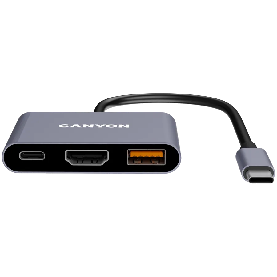 CANYON hub DS-4 3in1 USB-C Grey Slika 2
