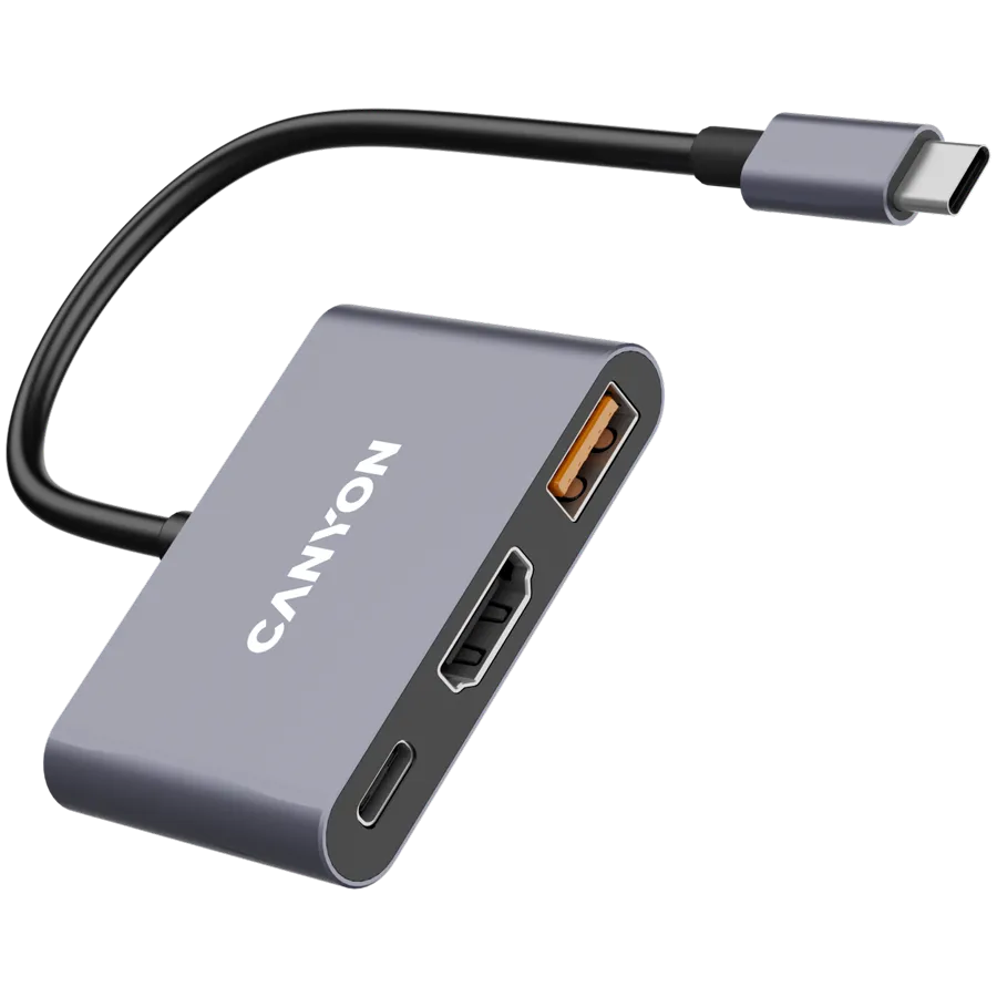 CANYON hub DS-4 3in1 USB-C Grey Slika 3
