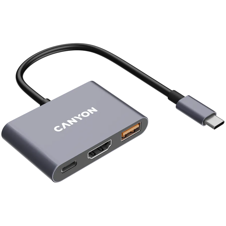 CANYON hub DS-4 3in1 USB-C Grey Slika 4