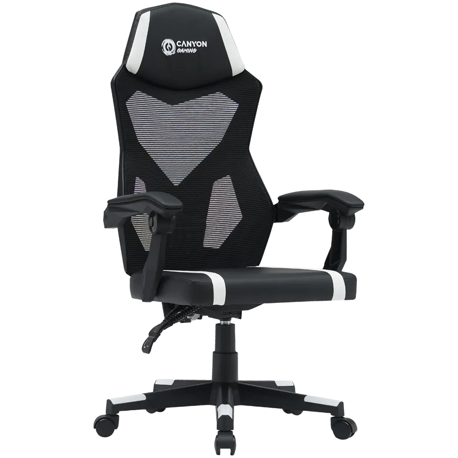 CANYON gaming chair Flow MCH01 Mesh Black White Slika 2