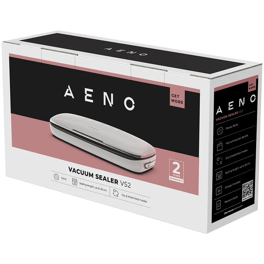 AENO Vacuum sealer VS2: 120W, 75kPa, Dry/Moist Food Mode, 3 modes: Vac+Seal, Seal, Pulse, Max Pocket Width 30 cm Slika 3