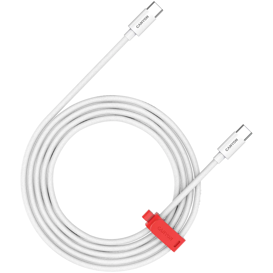 CANYON cable CC100AB C-C 100W Braided 1.2m White Slika 1