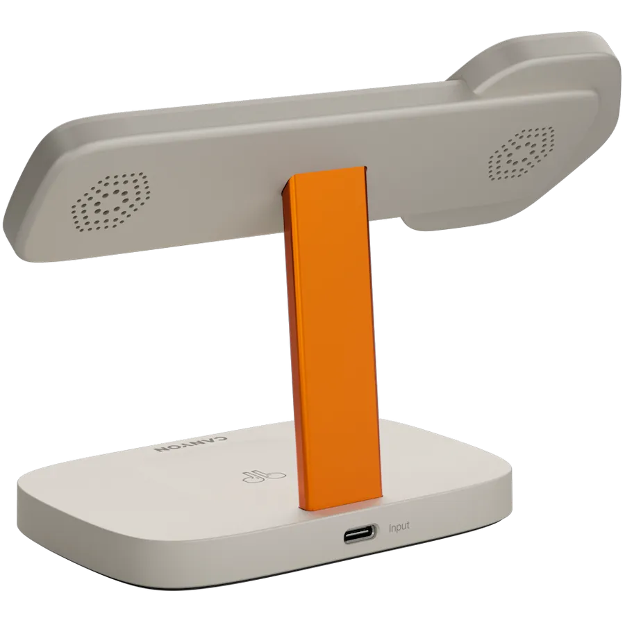 CANYON Wireless Charging Station Hexagon 310 3in1 LightGrey/Orange Slika 4
