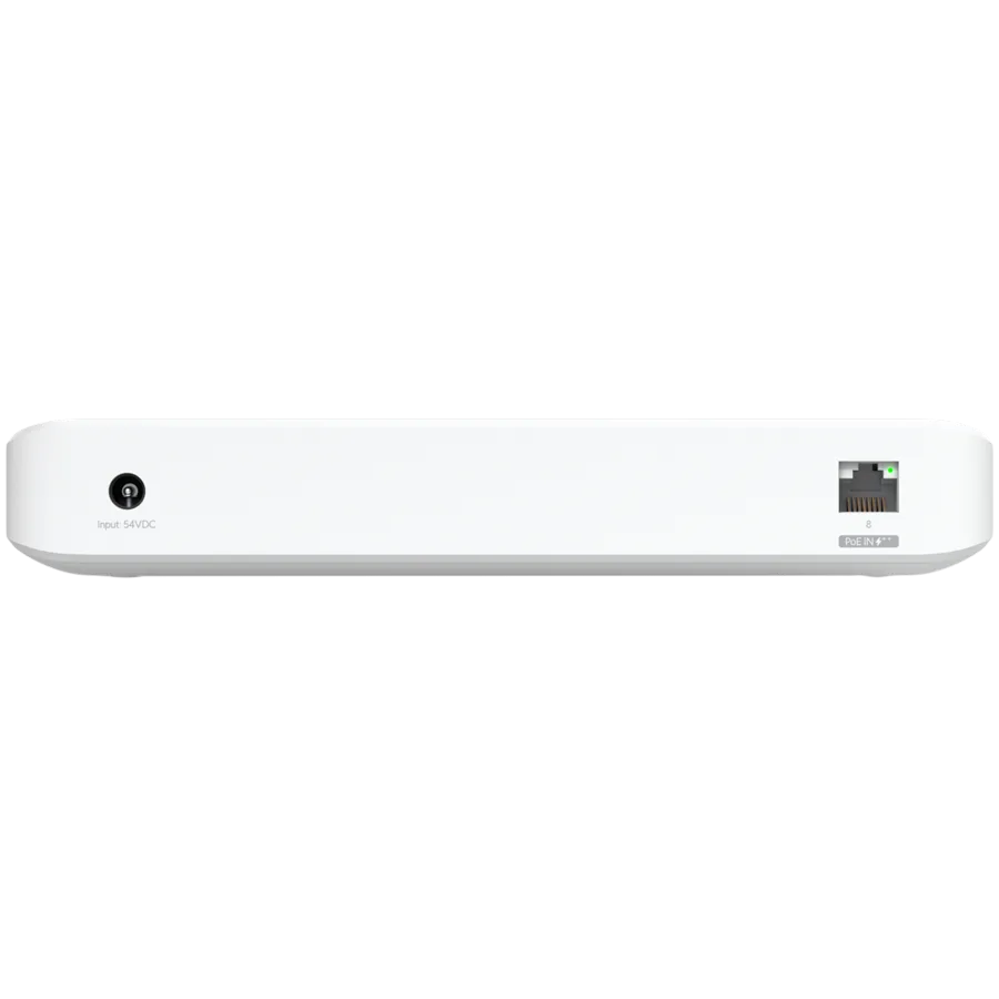 Ubiquiti USW-Ultra-210W-EU compact, Layer 2, 8-port GbE PoE switch with versatile mounting options, 7x GbE PoE+ output ports, GbE port with optional PoE++ input, 202W PoE availability with the included AC power adapter Slika 4