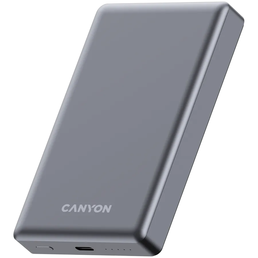 CANYON power bank OnPower 510 slim Magnetic 10000 mAh PD20W Dark Grey Slika 2
