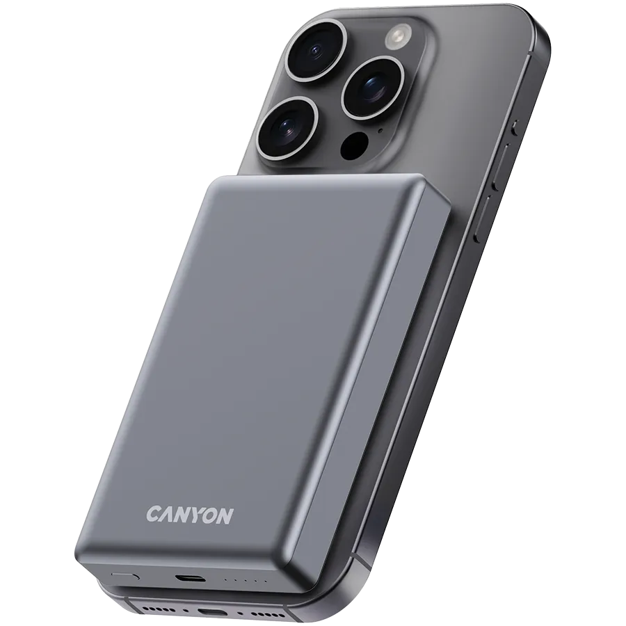 CANYON power bank OnPower 510 slim Magnetic 10000 mAh PD20W Dark Grey Slika 6