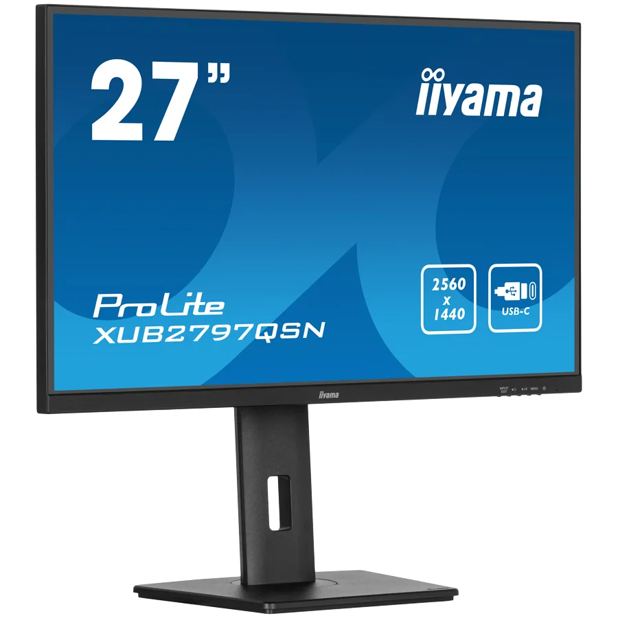 IIYAMA Monitor LED XUB2797QSN-B2 27" IPS 2560 x 1440 @100Hz 300 cd/m² 1300:1 1ms HDMI DP USB-C 65W RJ45 Daisy Chain USB Hub 3.2 height, swivel, tilt, pivot (rotation both sides), 3-side borderless design, matte finish Slika 2