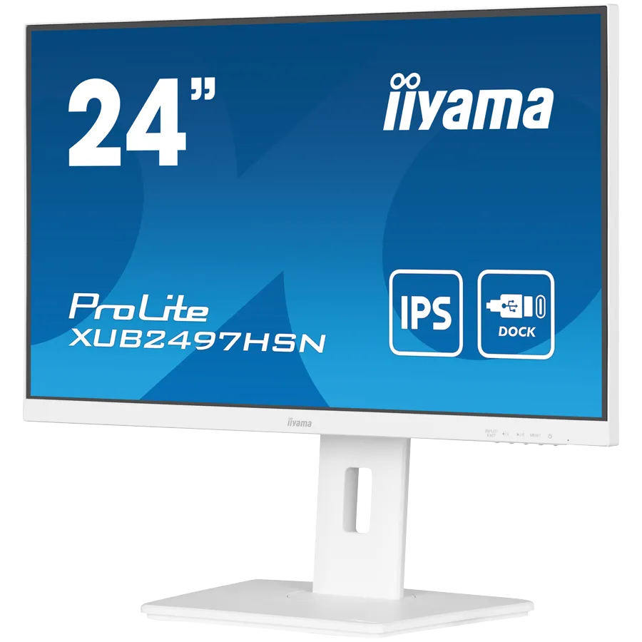 24" WHITE IPS-panel, 1920x1080, USB-C Dock (65W PD, LAN, DP-OUT, USB3x3.2+1xC(7,5W)) 15cm Height Adj. Stand, 1ms, 250cd/m², Speakers, USB-C, HDMI, DisplayPort (23,8" VIS) Slika 3