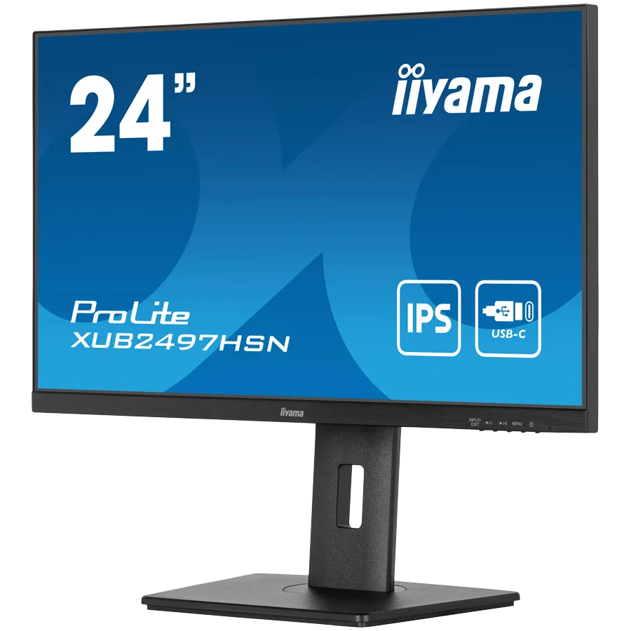 IIYAMA Monitor LED XUB2497HSN-B2 23.8" IPS 1920 x 1080 @100Hz 16:9 300 cd/m² 1300:1 1ms HDMI DP USB-C Docking 65W, RJ45, height, swivel, tilt, pivot (rotation both sides) Speakers Slika 3