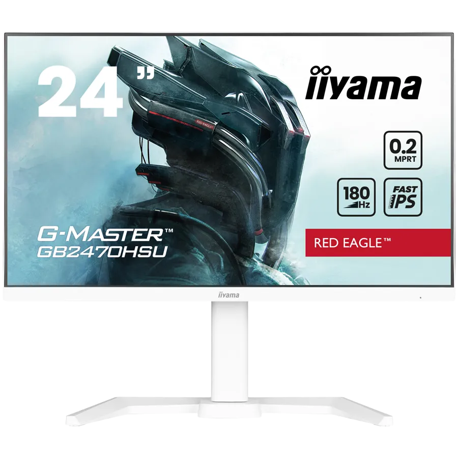 24" WHITE Fast IPS Gaming, G-Master Red Eagle, FreeSync Premium, 1920x1080@180Hz, 300cd/m², 1100:1, HDMI, DisplayPort, 0,2ms (MPRT), Speakers, USB (4x 3.2), Black Tuner, Eyesafe 2.0, 15cm Height Adj. Stand Slika 1