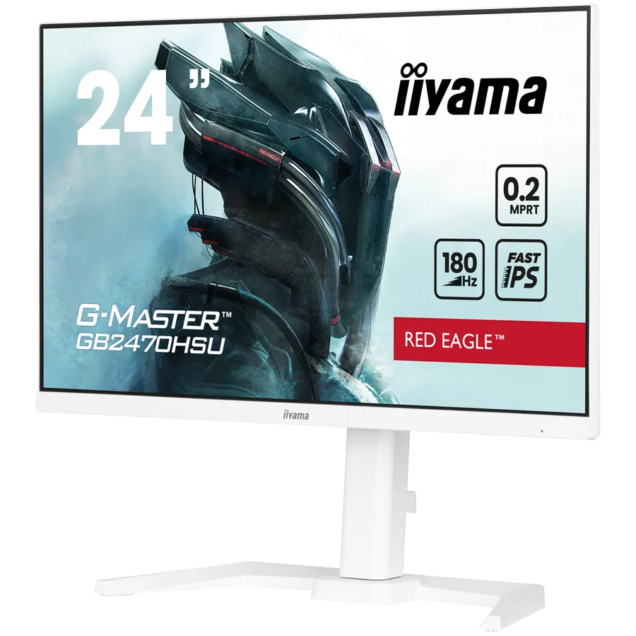 24" WHITE Fast IPS Gaming, G-Master Red Eagle, FreeSync Premium, 1920x1080@180Hz, 300cd/m², 1100:1, HDMI, DisplayPort, 0,2ms (MPRT), Speakers, USB (4x 3.2), Black Tuner, Eyesafe 2.0, 15cm Height Adj. Stand Slika 3