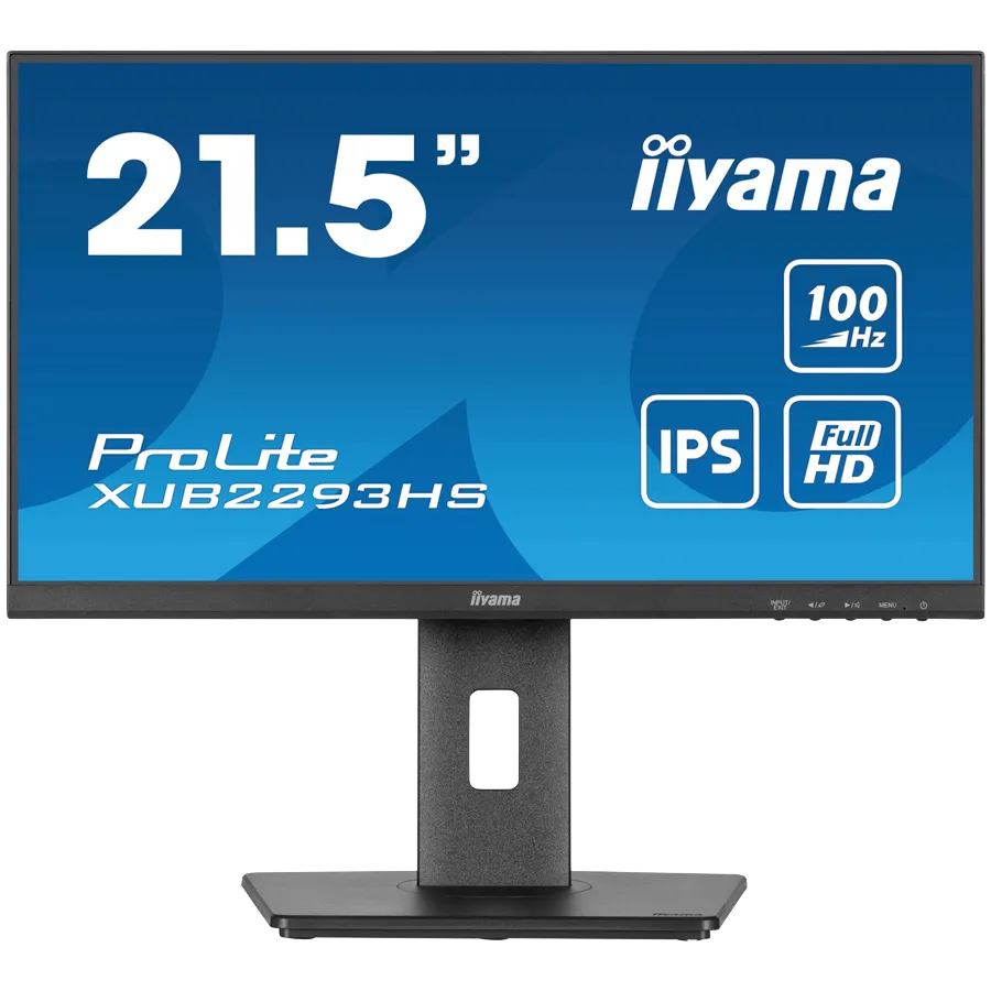 IIYAMA Monitor LED XUB2293HS-B6 21.5" IPS 1920 x 1080 @100Hz 16:9 250 cd/m² 1000:1 1ms HDMI DP USB Hub height, swivel, tilt, pivot (rotation both sides) Slika 1