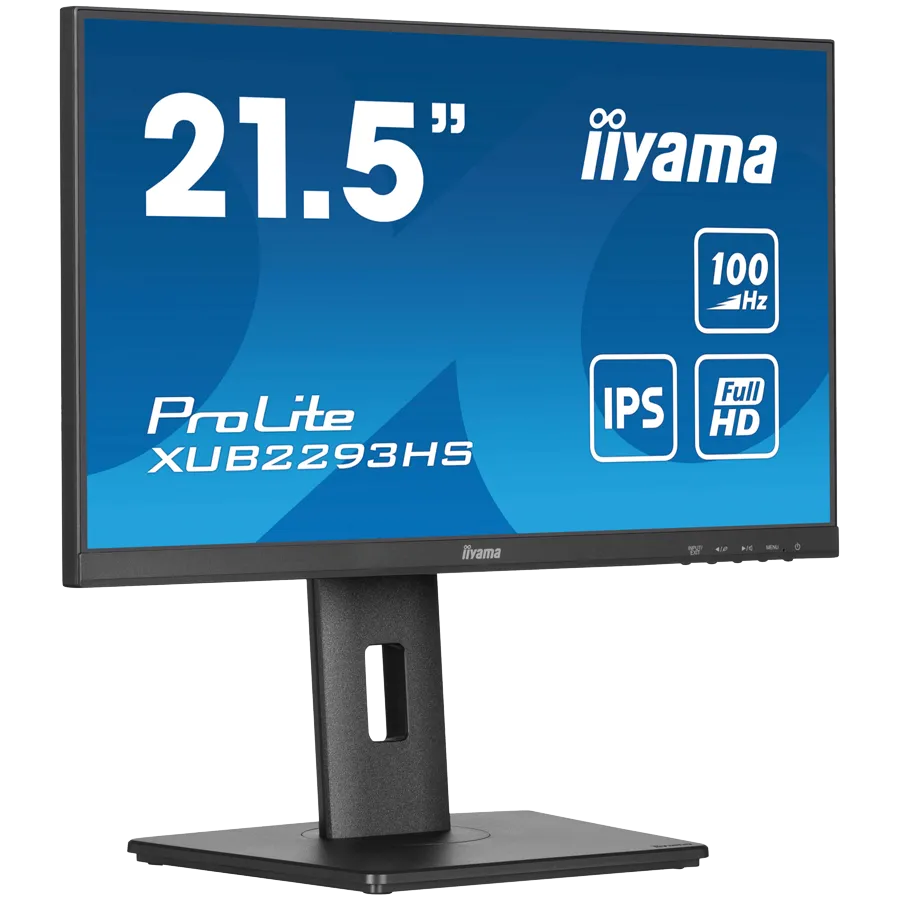 IIYAMA Monitor LED XUB2293HS-B6 21.5" IPS 1920 x 1080 @100Hz 16:9 250 cd/m² 1000:1 1ms HDMI DP USB Hub height, swivel, tilt, pivot (rotation both sides) Slika 2