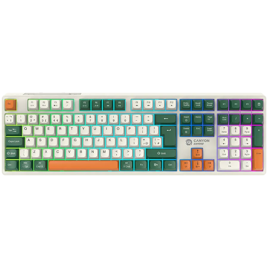CANYON keyboard Shadder GKW-11 Mech RGB UK/US Wireless White Slika 1