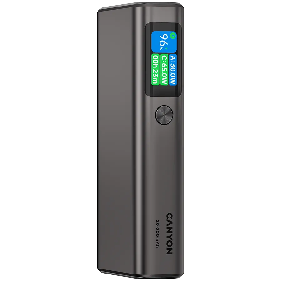 CANYON power bank OnPower 230 TFT 20000 mAh PD130W Dark Grey Slika 2