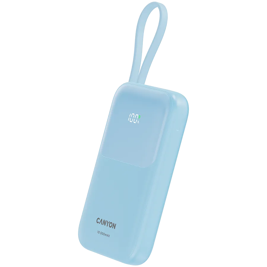 CANYON power bank OnPower 101 built-in cable 10000 mAh PD22.5W Blue Slika 2