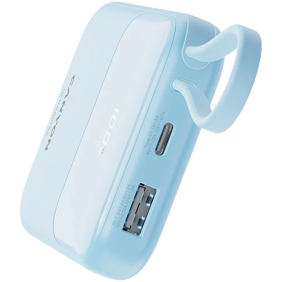 CANYON power bank OnPower 101 built-in cable 10000 mAh PD22.5W Blue Slika 6