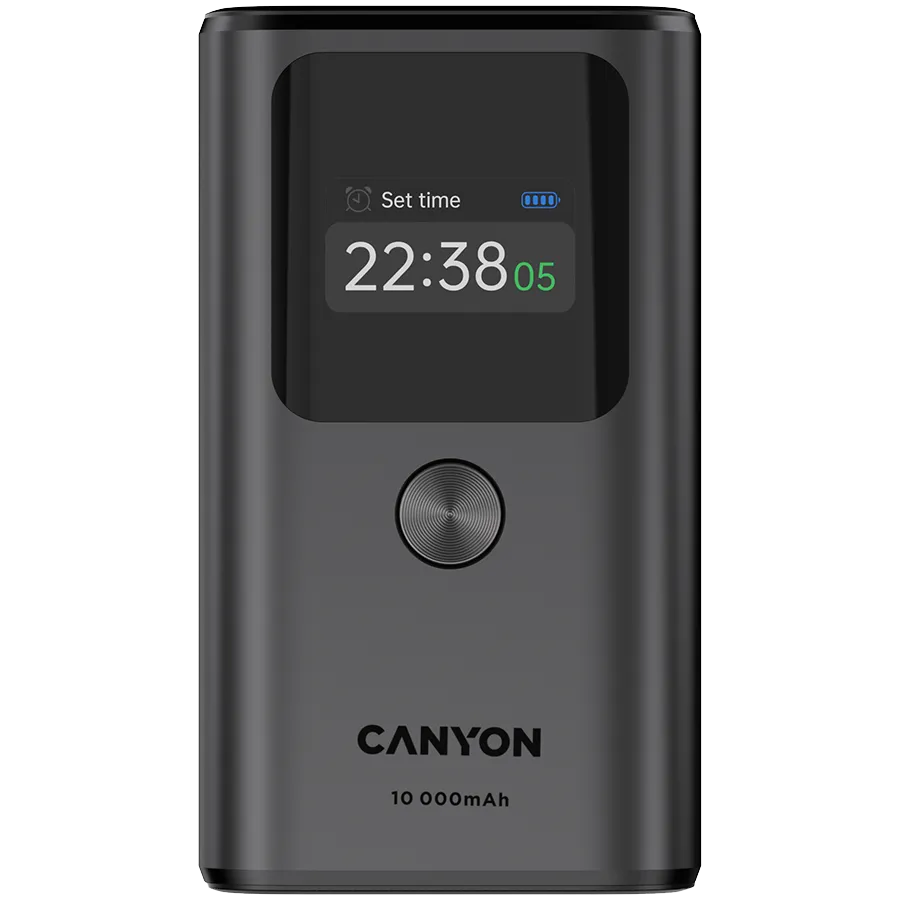 CANYON power bank OnPower 130 TFT 10000 mAh PD30W Dark Grey Slika 1