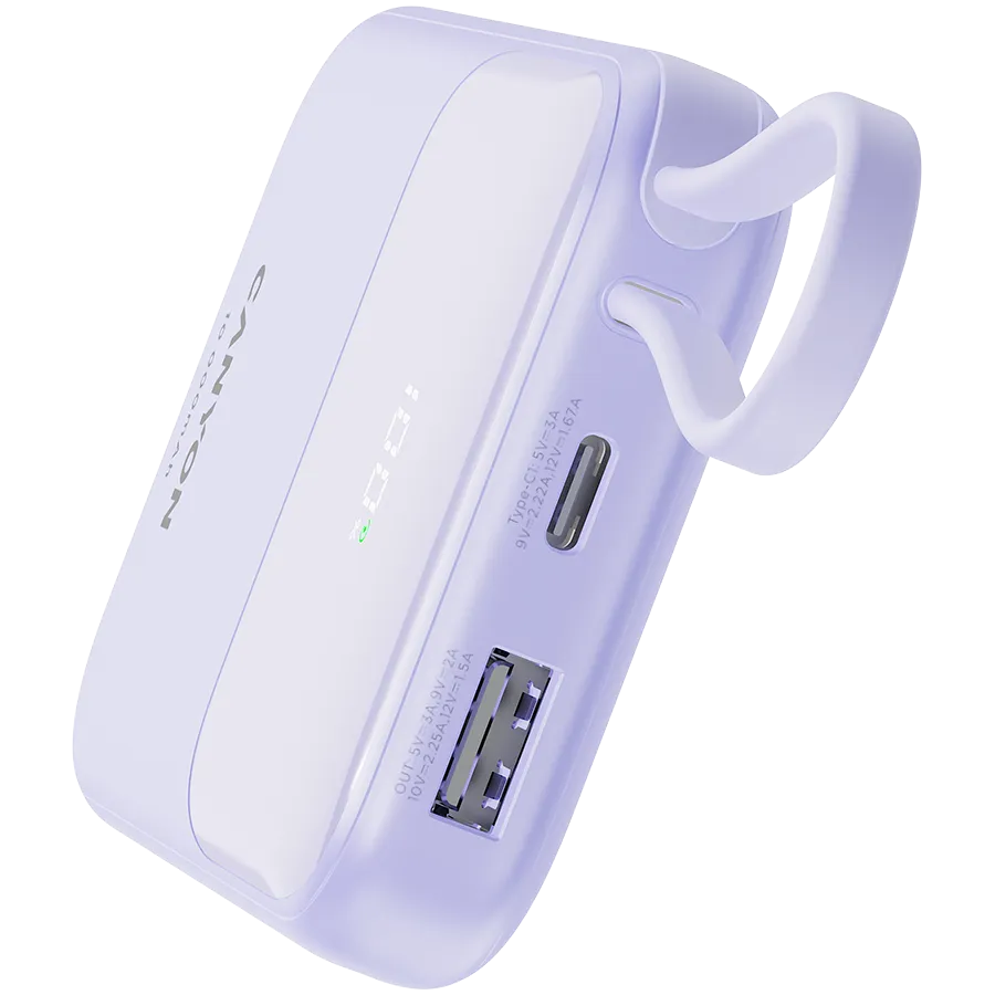 CANYON power bank OnPower 101 built-in cable 10000 mAh PD22.5W Purple Slika 6