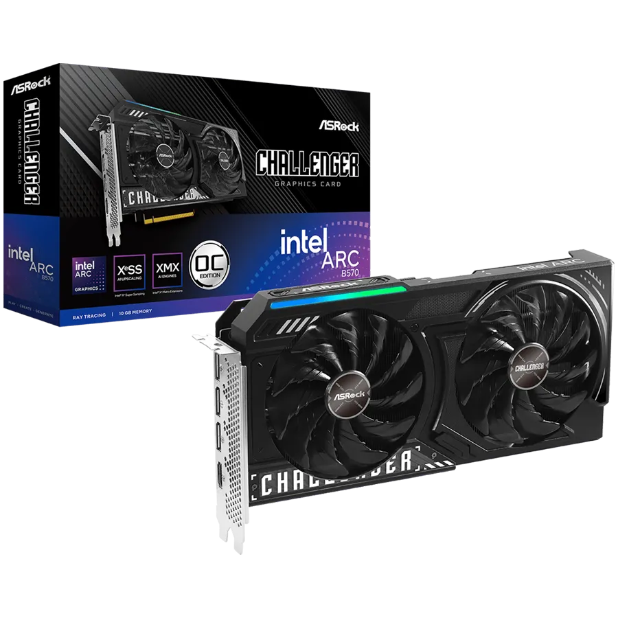 ASROCK Intel Arc B570 Challenger OC 10GB GDDR6 160-bit HDMI 3x DP Slika 1
