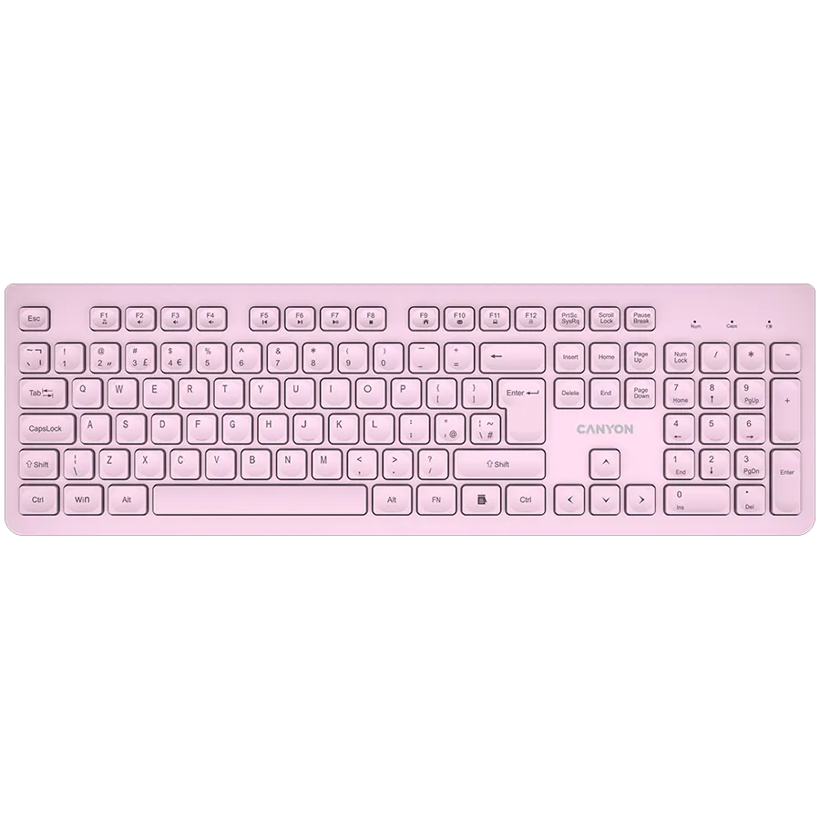 CANYON keyboard HKB-W01 UK/US AAA Wireless Pink Slika 1