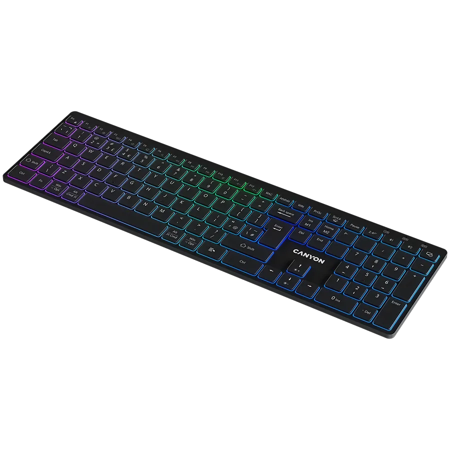 CANYON keyboard HKB-W11 UK/US RGB Dual Mode Wireless Black Slika 4