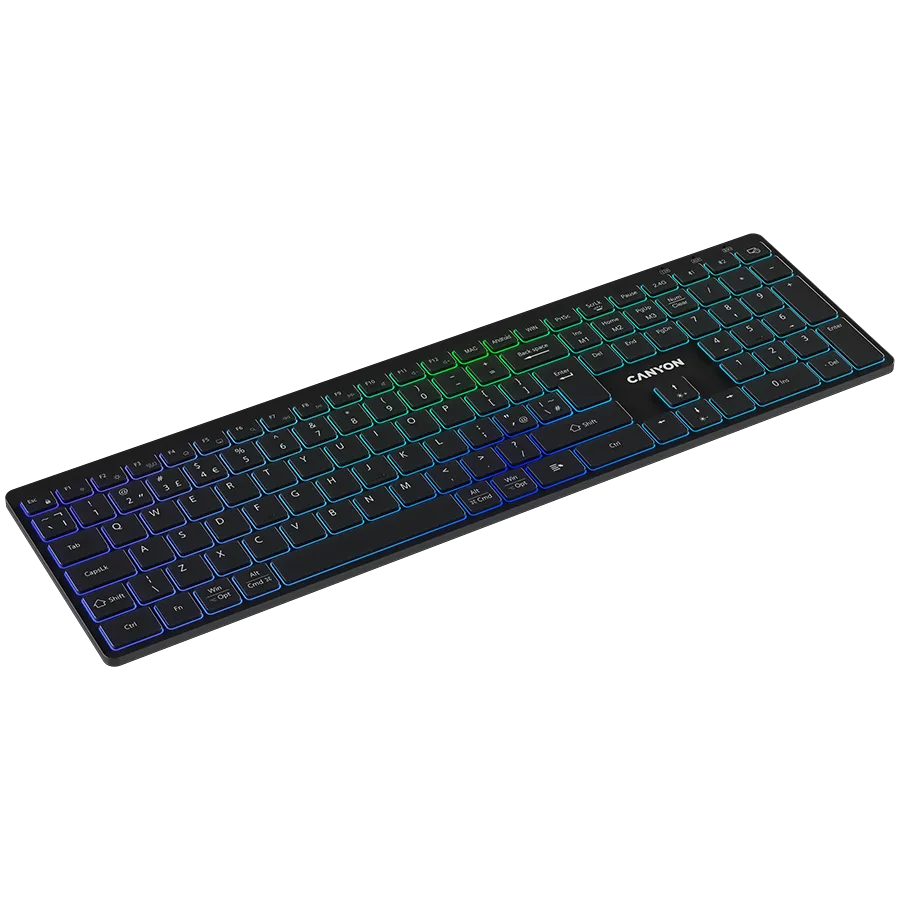 CANYON keyboard HKB-W11 UK/US RGB Dual Mode Wireless Black Slika 5
