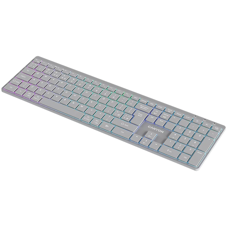 CANYON keyboard HKB-W11 UK/US RGB Dual Mode Wireless Grey Slika 4