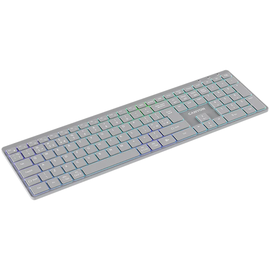 CANYON keyboard HKB-W11 UK/US RGB Dual Mode Wireless Grey Slika 5